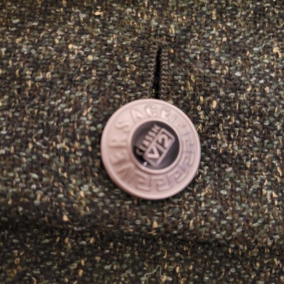 Versace Classic V2 Vintage Men's Two-piece Suit Wool Silk Olive Green Size 42R - Picture 4 of 16